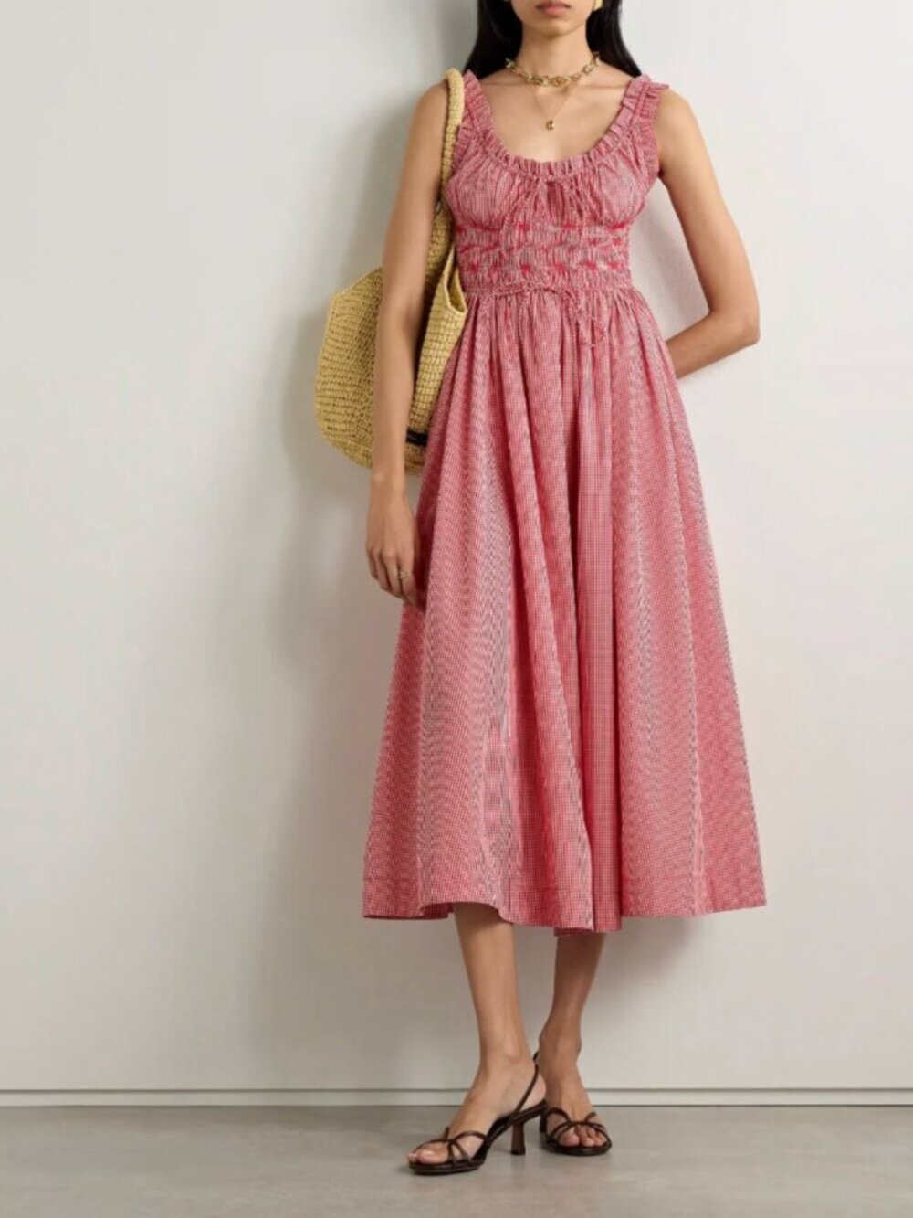 Dôen RARE Emmaretta in Red Cerise Gingham Size L - Picture 3 of 7